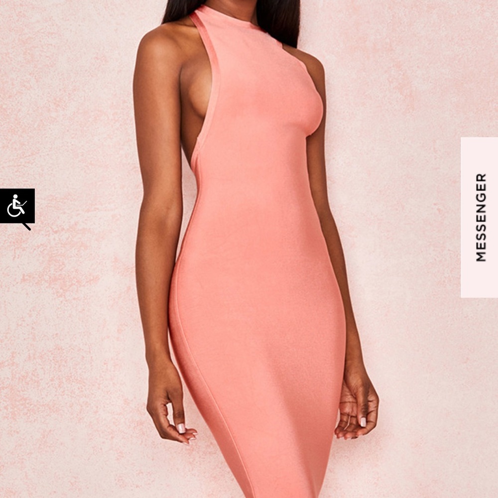 HouseofCB PEACH CUT OUT BACK BANDAGE DRESS